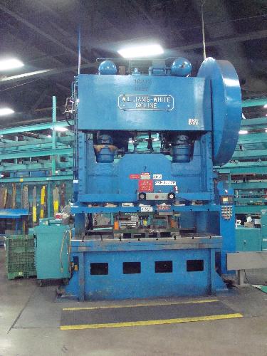 rank Mechanical Gap Frame Press. S/N C-4096; Bed 100" x 32", SPM 30,Stroke Length 4", Slide Adj. 6",