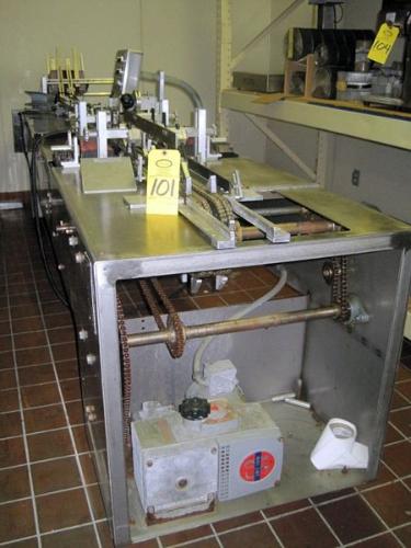 1/2" max. width, 11' L, 5 3/4" between lugs, s.s. frame, U.S. vacuum pump, foot pedal activation