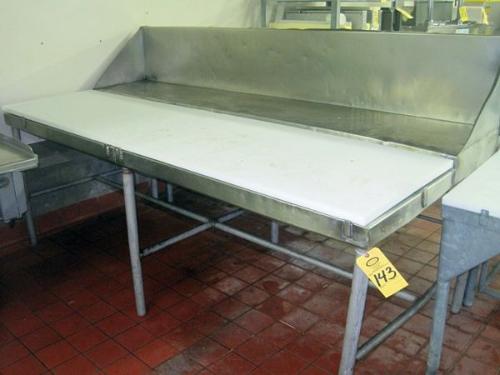 36" H, 15" backsplash, mild steel legs  Click for Photo