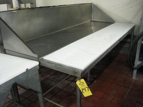 36" H, 15" backsplash, mild steel legs  Click for Photo