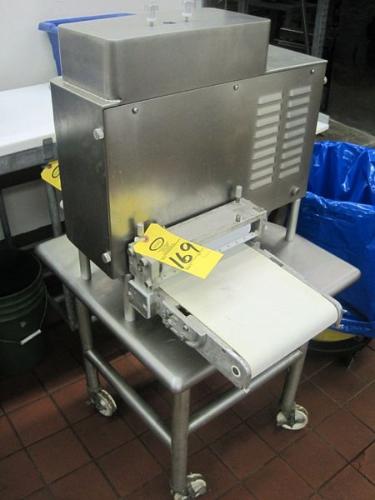 plete Tenderizing Machine, Ser. #7022, infeed/out feed conveyors, (1) Parts Machine, on s.s.