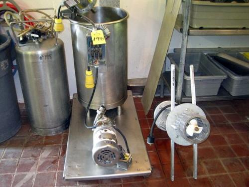 /1 h.p. pump & 1/2 h.p. mixer motor, on s.s. cart, 24" W X 45" L; (1) Shear Mixer; (1) Chemical Foam