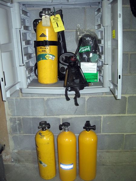 Lot 1: Lot of Respirators, (4) Tanks, (3) Masks & Replacement Cartridges; Lot 2: Lot of RCA 27"