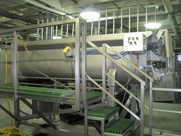 00 LB cap., all s.s., inner dimensions 57" W X 10' L X 34" D, pneumatic dual front end discharge,