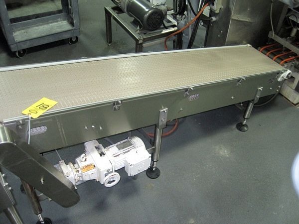 , 15" W X 7' L plastic belting, adjustable legs, w/1 h.p. drive, Rigging Quote by TSR: $175.00