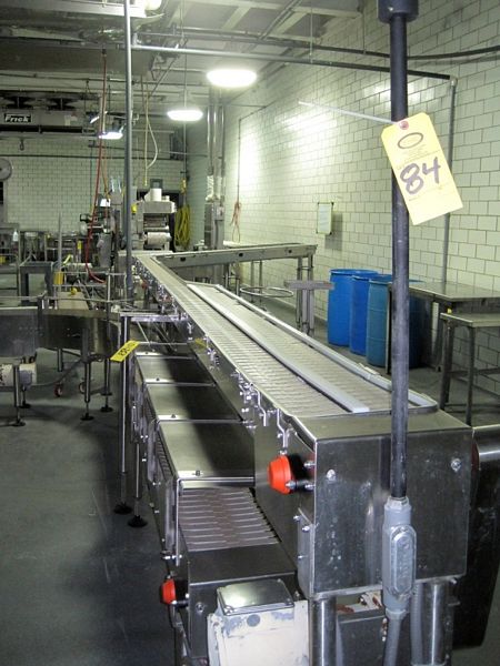 18' L from metal detector, u-turn, return conveyor, 4" W X 46' L S-turn, 17' to right turn, 11' to