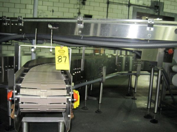 X 18' L, 4' L to right turn, 5' to another right turn, 9' to end, adjustable legs, w/1 h.p. drive,