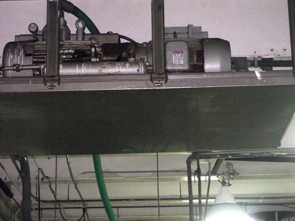 Ser. #C5482, 490 displacement, w/Busch booster pump, suspended from ceiling, Rigging Quote by