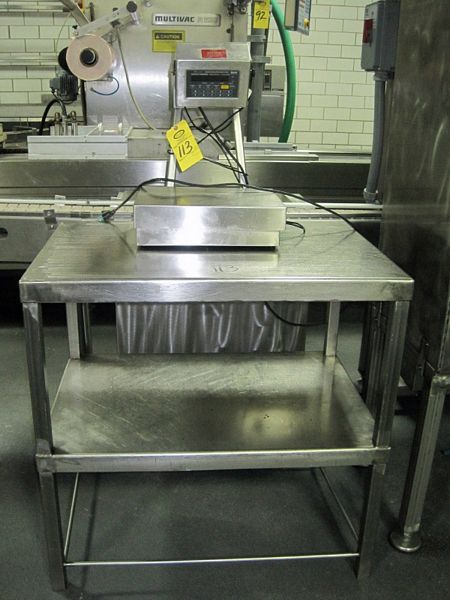 16" s.s. top, 100 X .002 LB cap. w/s.s. table, 24" X 36", & bottom shelf, Rigging Quote by TSR: $