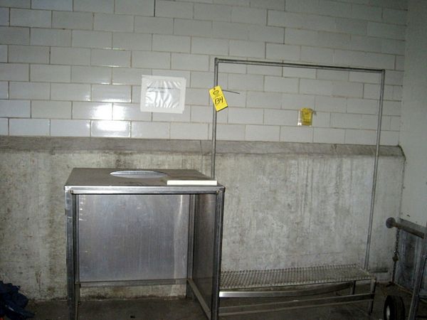 w/mild steel legs, (1) Garment Rack & (1) S.S. Cabinet w/hole in top for garment, Rigging Quote by