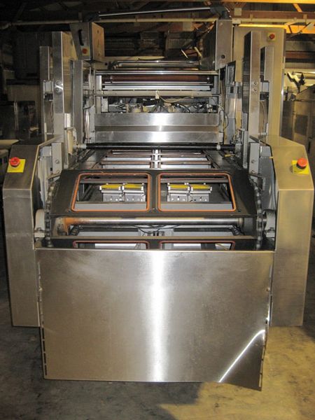 p, 2 lane, set up for 10" X 12" trays, 
Modified Atmosphere Inpack Tray sealer with 
OTBX96