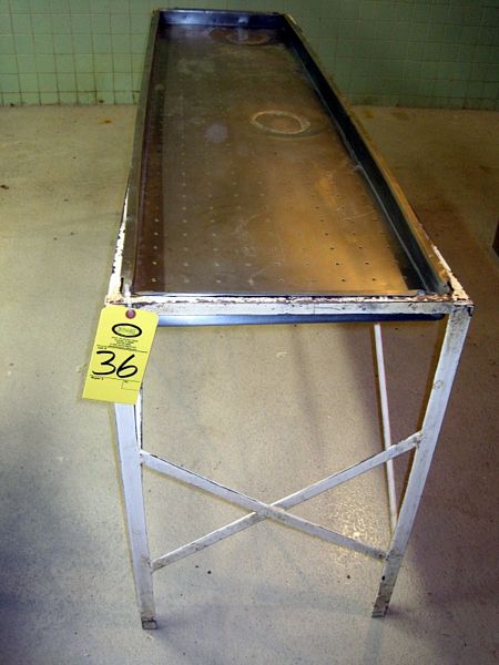 L s.s. sorting tray & (1) Galvanized Steel Chute, 24" W X 7' L