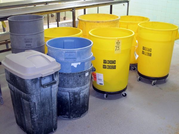 & (9) Misc. Trash Cans