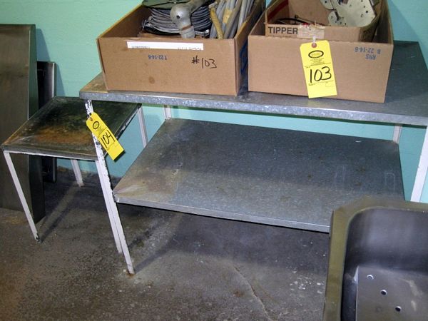 H, w/bottom shelf & Galv. Steel table 18" W X 18" L X 21" H
