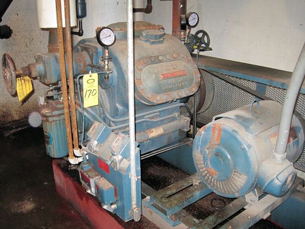 , Ser. #47637, high side 525, low side 375, 30 h.p., 3 phase Lincoln motor, w/19" Diam. X 40" L