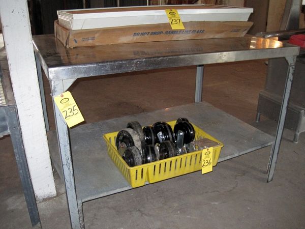 5' L X 40" H & Steel Table, 37" W X 61" L X 12" H