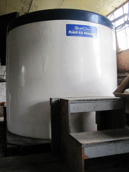 ake Ice Machine, Ser. #0707, 6' Diam. X 65" H tank, tank certified by Coastline Fabricators,