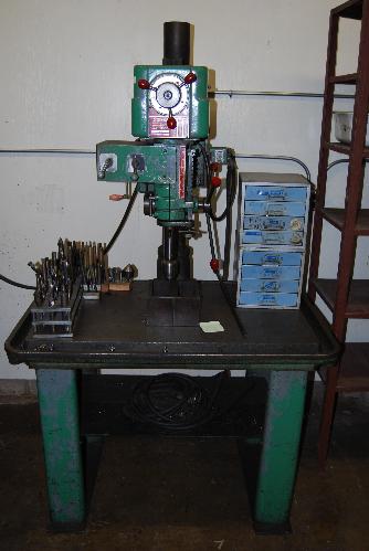 5-2,000 RPM Spindle Speeds, 24" x 40" Table, with (2) Hardware Boxes of Reamers and Taps