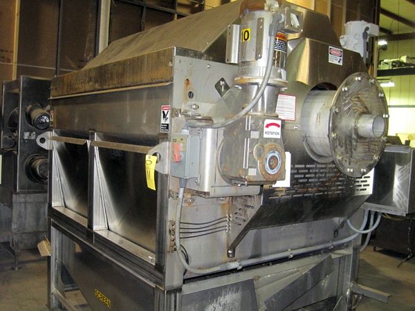 ., primary drum, 48” Diam. X 6’ L, secondary drum 36” Diam. X 4’ L in s.s. enclosure, Ser. #