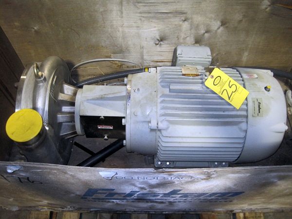 17 ½” pump face, 6” outlet on 250 h.p., 3 phase, Baldor motor, 1180 RPM (may be unused, in box)