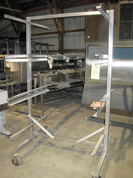lves, fits 42” sticks, overall 41” L X 4” W X 77” Tall, on wheels