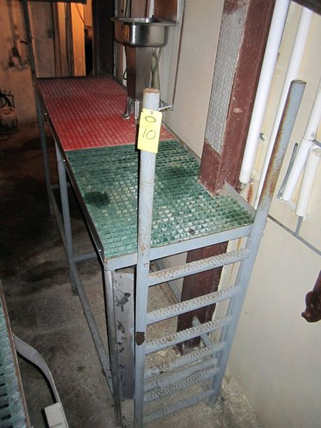 5" H w/steps, chemgrate top w/ S.S. Sink w/foot pedal activation,  Automatic Hand Sanitizer, Soap