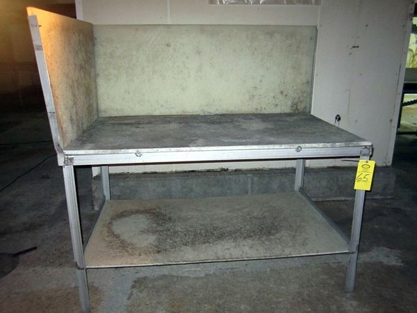 0" L &  S.S. Frame Table w/poly top 21" W X 48" L