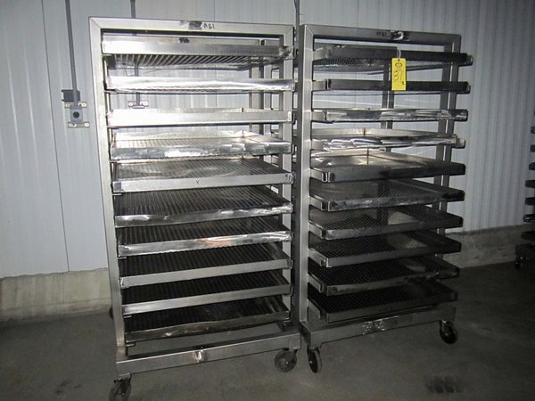 10-shelves, 34" W X 38" L w/perforated trays