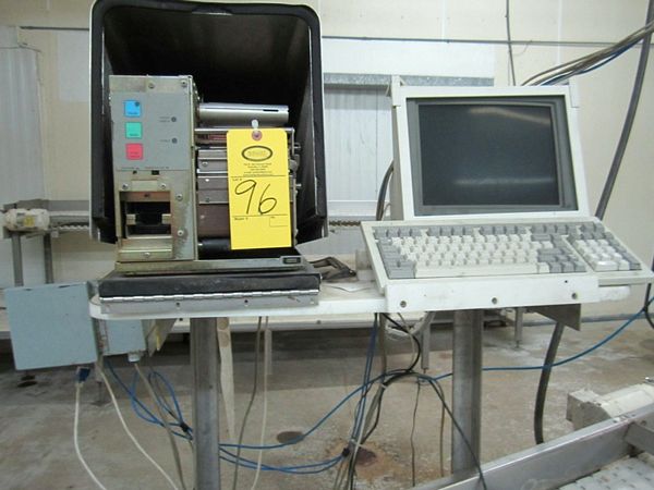 al Label Printer w/keyboard & Wyse monitor on s.s. stand
