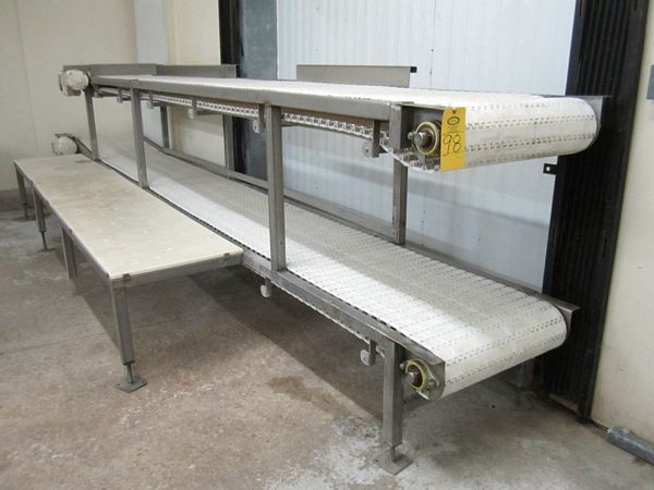 main intralox belt, 23 3/4" W X 15' L top intralox belt w/24" W X 12' L poly top