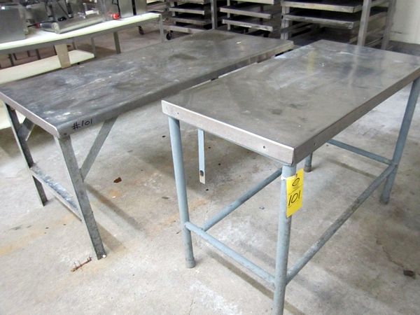 72" L w/bottom shelf, s.s. frame table