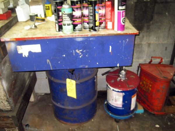 Bin & Welding Table w/contents