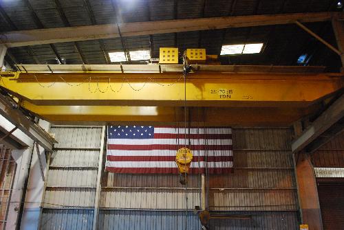 Ton Auxiliary Hook, 50' Span; This Crane has been converted to AC Drive. Rigging for this lot will