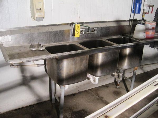 W X 16in. L X 13in. D, 27in. W X 92in. L overall, single faucet   [Located in Hatton, North Dakota]