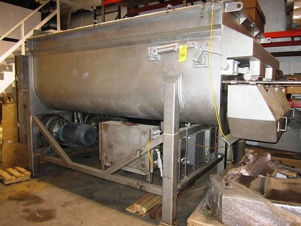 , 8,000 Lb. cap., dual 30 h.p. motors drive the dual shafts, dual front end discharge, s.s. safety
