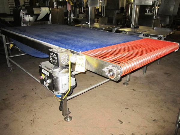 yor, 53 1/2" W X 102" L plastic belt with additional 21" L eagle belting, variable speed drive, 1/