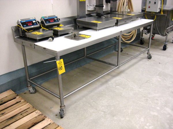 X 8' L X 32" H on casters