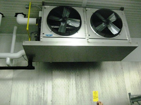 Blast Freezer on roof, 20" Diam. X 72" L overall, Horizontal Ammonia Tank Valves & Piping, all new