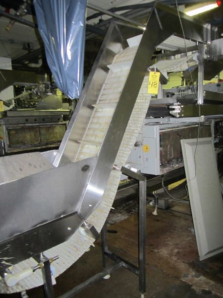 ed intralox belt, 3" H flights, spaced 12" apart, 88" discharge height, hydraulic drive