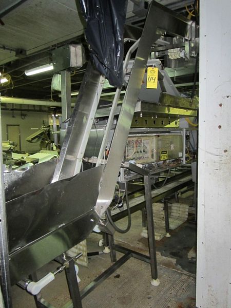 ed intralox belt, 3" H flights, spaced 12", 88" discharge height