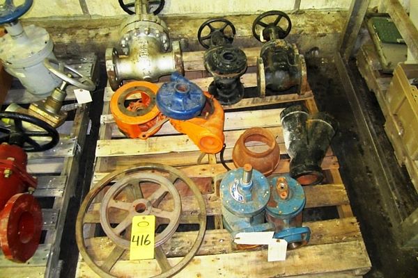 3/4" Diam. Pulley, 19" Diam. Pulley, (2) Used Parker Valves