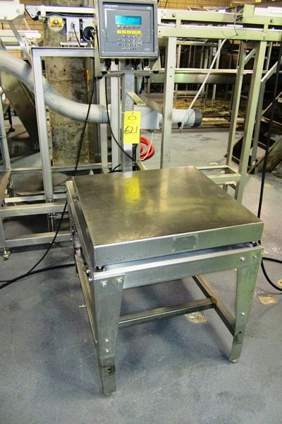 . stand, 24" W X 24" L s.s. top, 200 LB load cell capacity, "lights up"