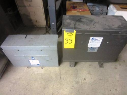 0 H.V., 15 KVA, 208/120 L.V. & Acme Mdl. T-3-53310-1S Transformer, 480 H.V., 9 KVA, 208/120 L.V.