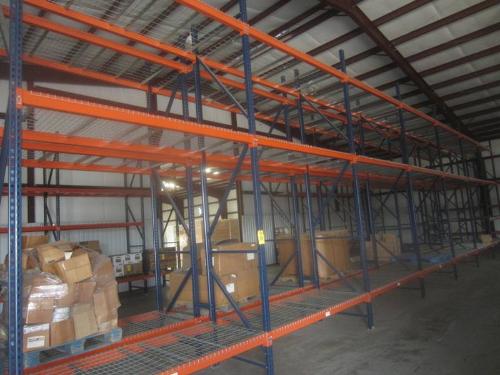 6 Uprights 16' T X 42" W, 80 Crossbeams 8' L, (84) Wire Rack Shelves 45" L X 43" W