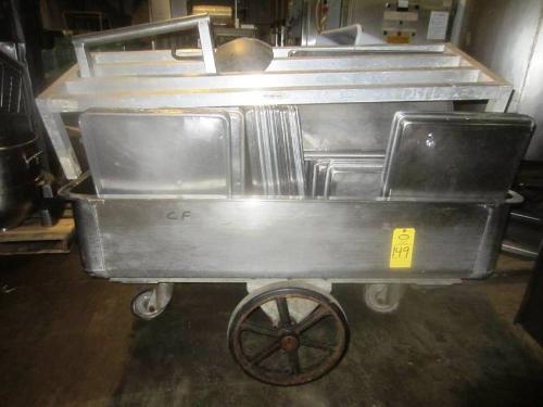 Dunnage Rack, 20" W X 60" L, (130) S.S. Trays 18" W X 26" L & (20) Plastic Totes
