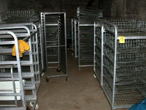 /2" L, 6 shelves, some w/baskets