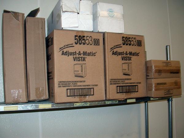 rts, (11) Boxes Black Rubber Mats, Zep Cleaner,  (6) Boxes Floor Brushes, Box Squeegees,