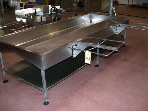 ' L X 10'' deep, 34'' H adjustable legs