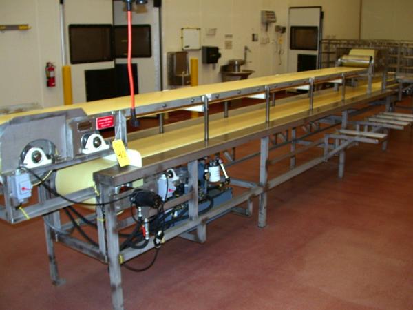 , double belt, bottom 24' L X 16'' W top belt, 19' L X 16'' W neoprene belt, all s.s. hydraulic