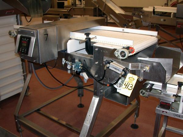 W X 3'' H opening, intralox belt, 18'' W X 5' L belt, front end reject system